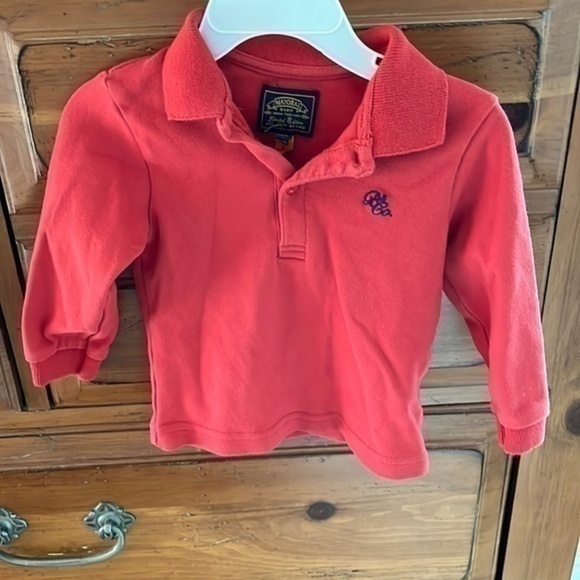 Mayoral Baby Boy’s rust colored long sleeved polo size 12 months EUC - Picture 1 of 5